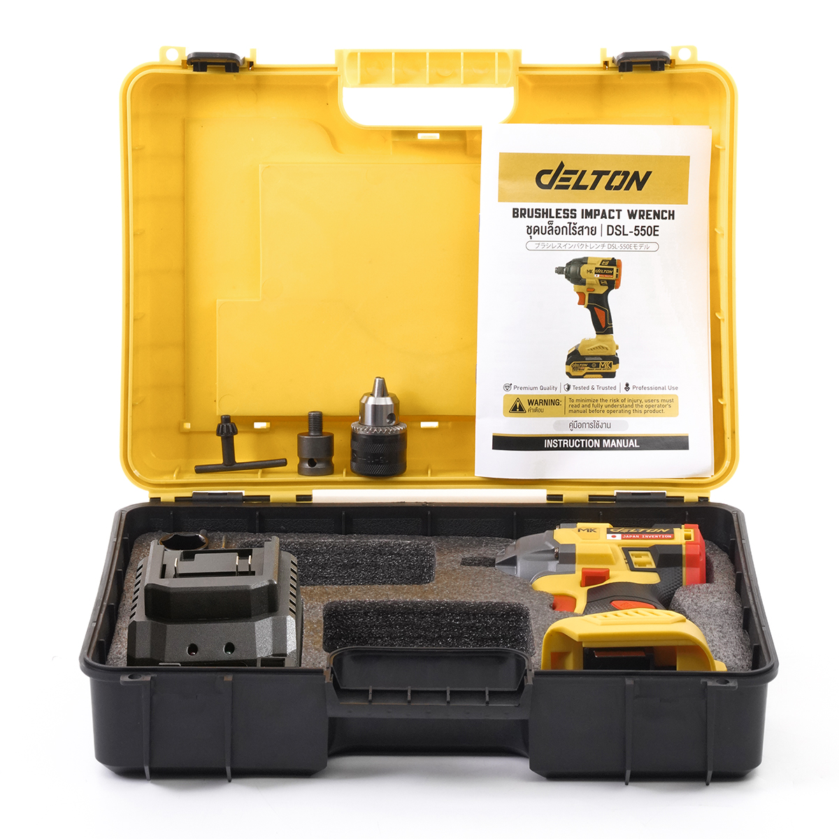 บล็อกกระแทกไร้สาย (พร้อมแบตเตอรี่) DELTON รุ่น DSL-550E ULTRAFLEX 20V 4AH_6